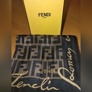 FENDI Zucca Scarf PocketSquare/Handkerchief 22.5" Square w Box